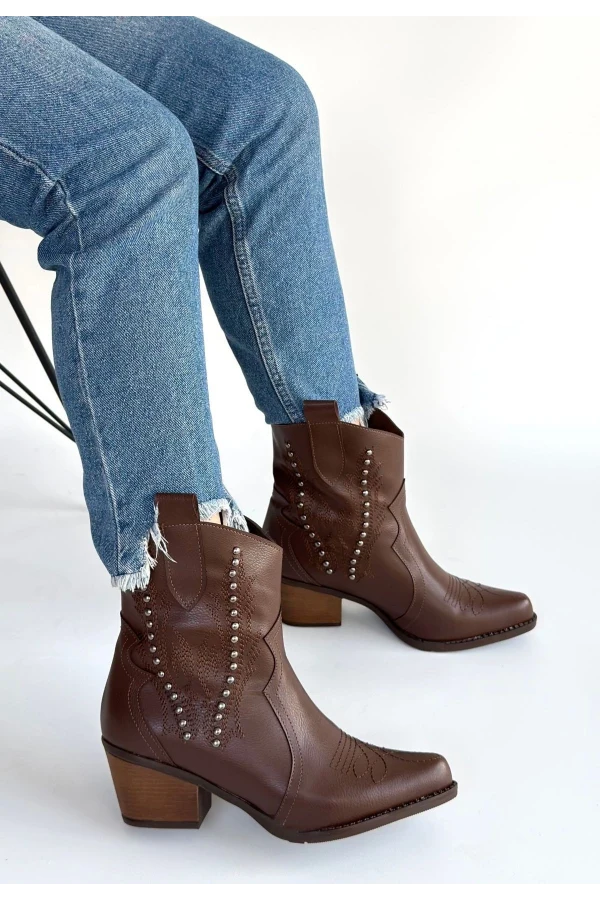 Matin Acı Kahve Cilt Topuklu Bot