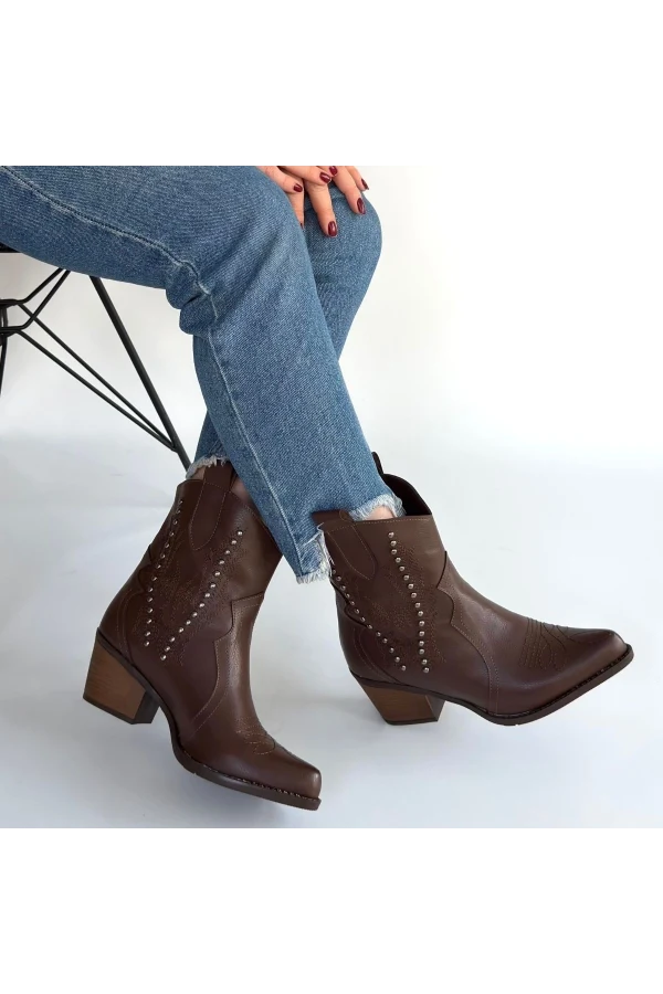 Matin Acı Kahve Cilt Topuklu Bot