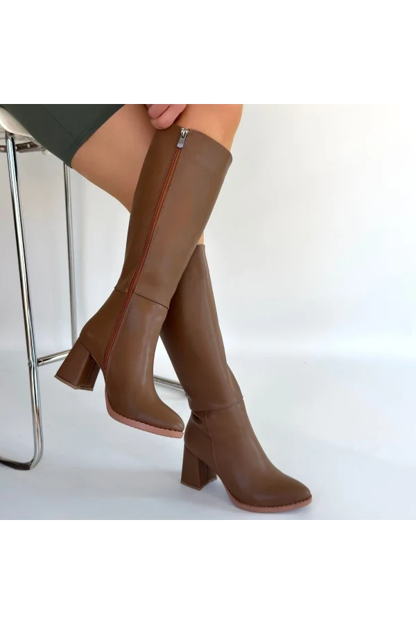 Morena Vizon Cilt BejTopuklu Çizme