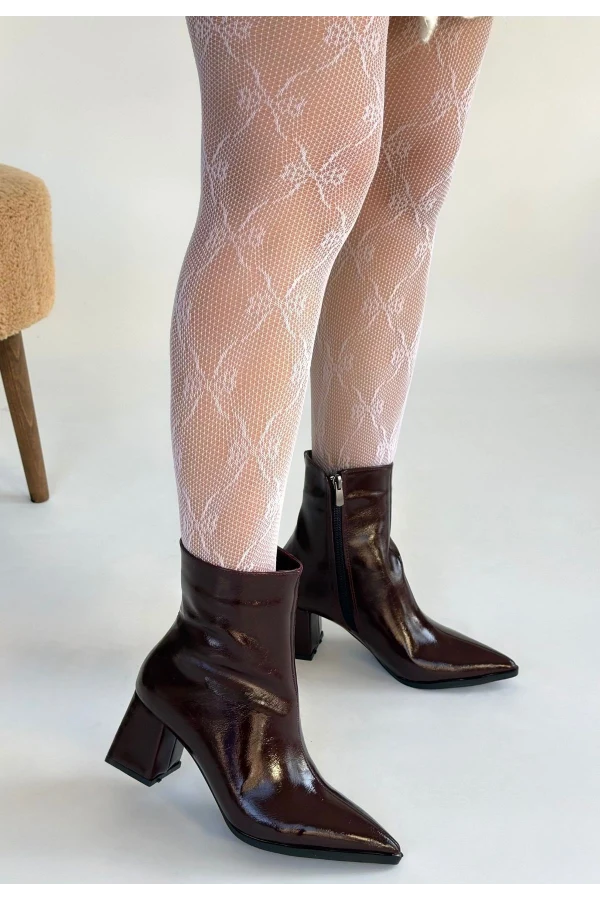 Mosy Bordo Rugan Topuklu Bot