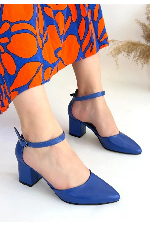 Mulen Mavi Cilt Topuklu Ayakkabı