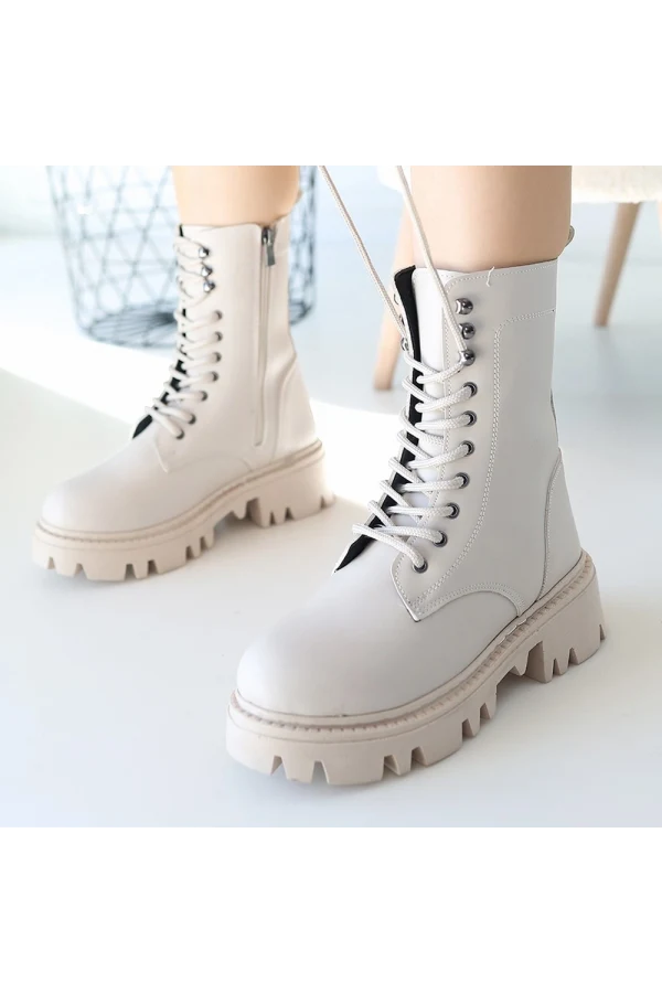 Neole Bej Cilt Bağcıklı Bot