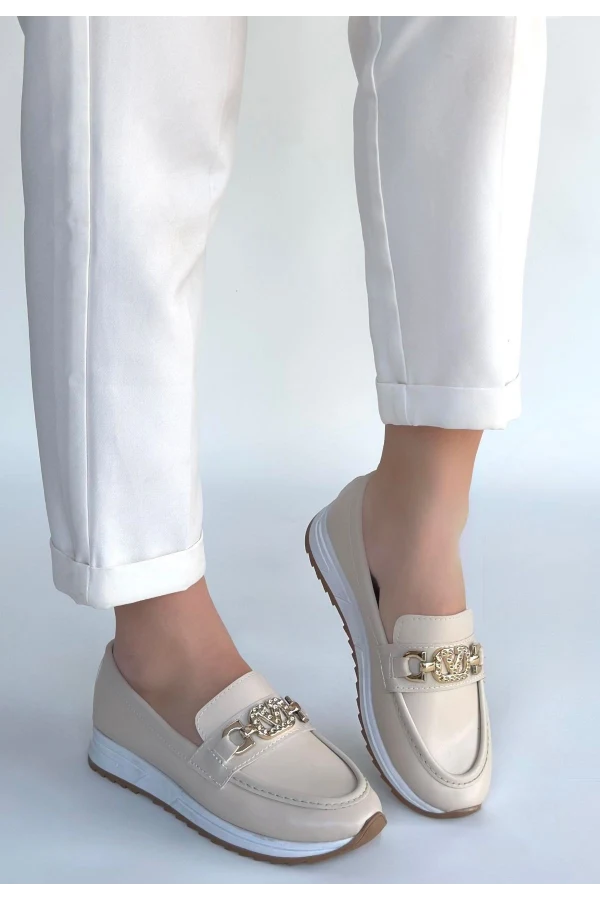 Otra Bej Cilt Babet Ayakkabı