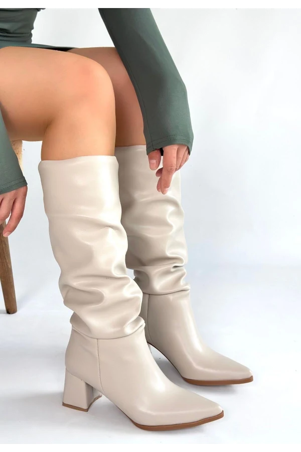 Pitay Ten Cilt Topuklu Çizme