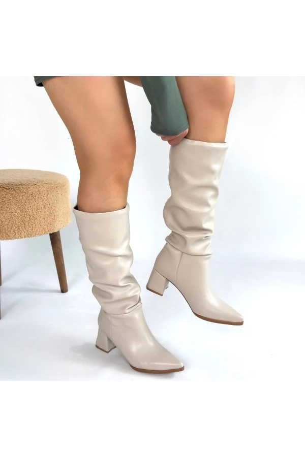 Pitay Ten Cilt Topuklu Çizme