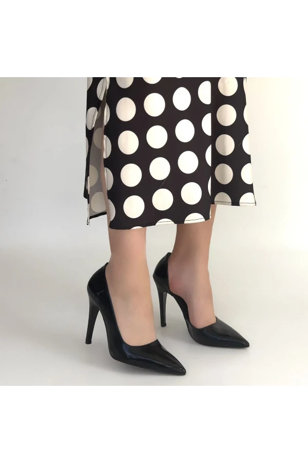 Pley Siyah Rugan Stiletto Ayakkabı