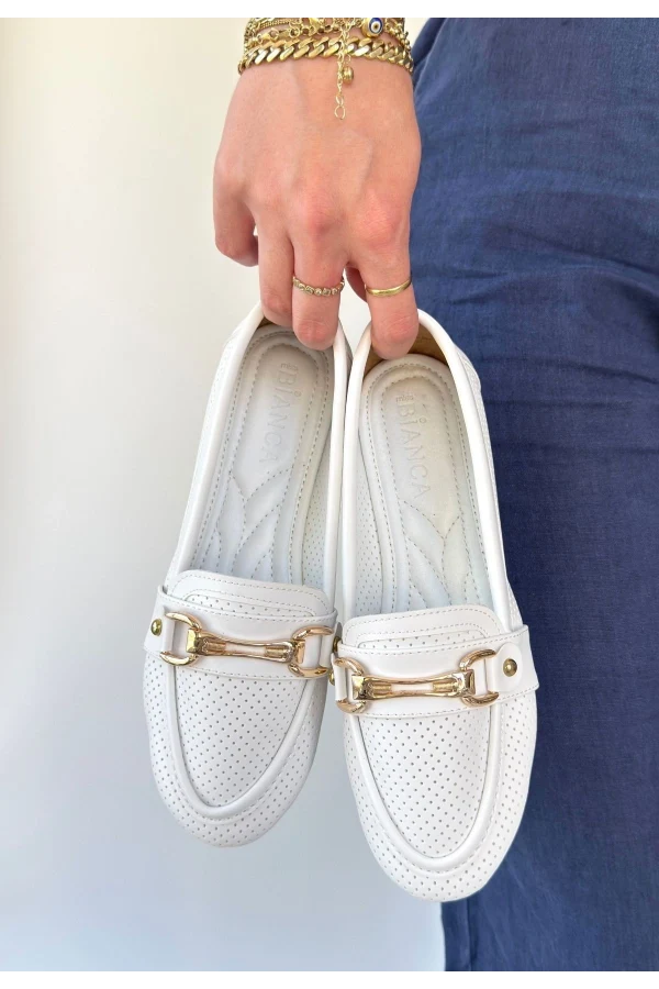 Rain Beyaz Cilt Babet Ayakkabı