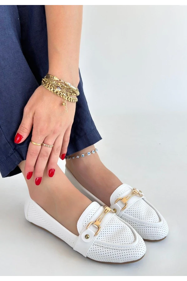 Rain Beyaz Cilt Babet Ayakkabı