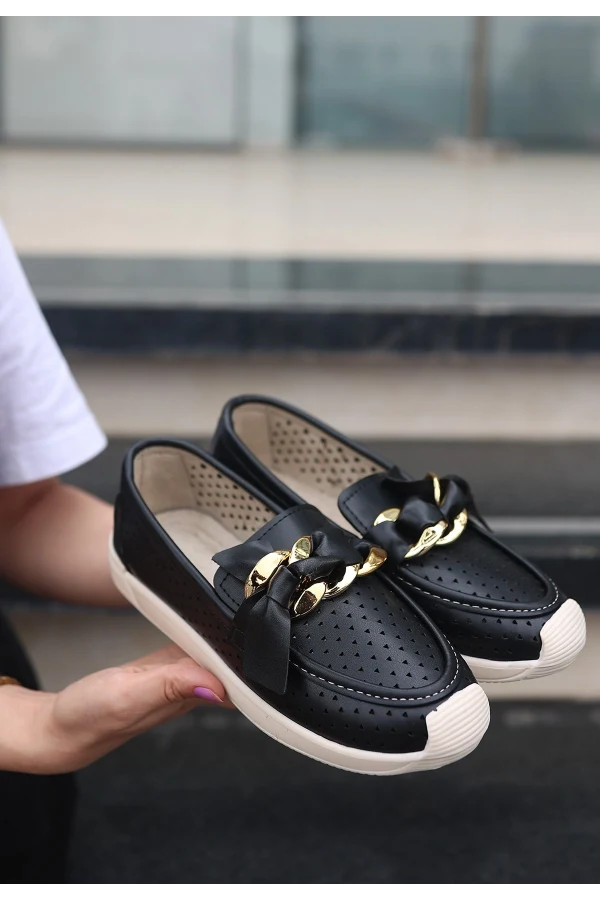 Riwan Siyah Cilt Babet Ayakkabı