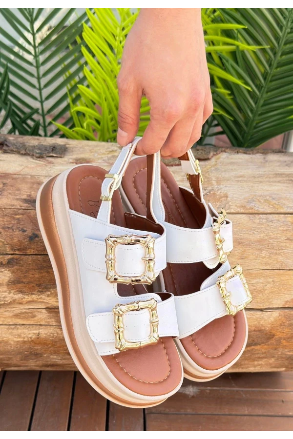 Stan Beyaz Cilt Sandalet