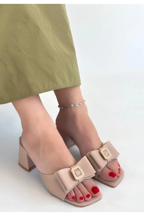 Veor Nude Cilt Topuklu Terlik