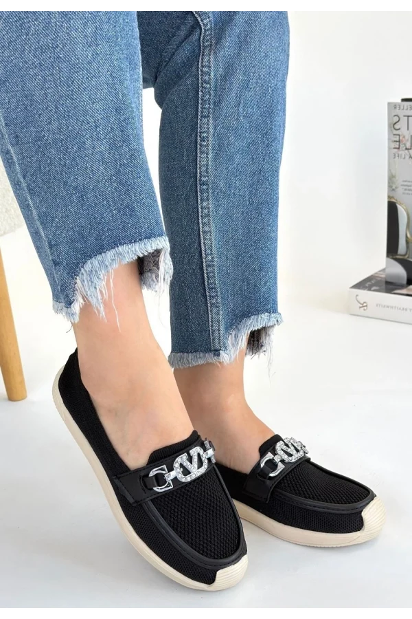 Wata Siyah Triko Babet Ayakkabı