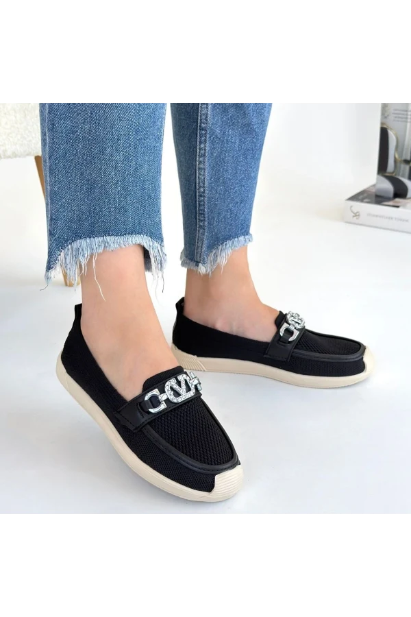 Wata Siyah Triko Babet Ayakkabı