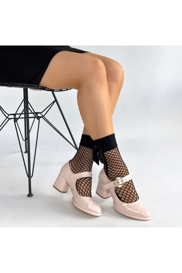 Weys Bej Rugan Topuklu Ayakkabı