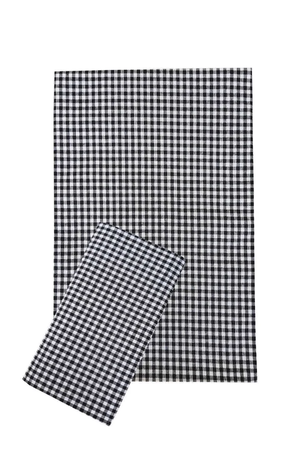 Zefir Desen Sofra Bezi Masa Örtüsü 170 x 170 Cm Siyah