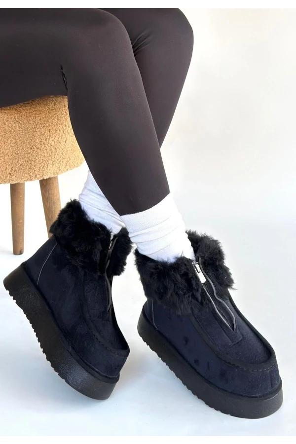 Zinya Siyah Süet Bot