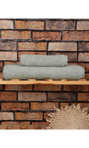 2 Parça %100 Pamuklu Soft Lüx Banyo Havlu Seti Yeşil