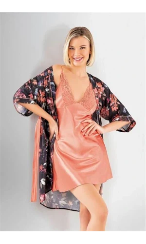 Arias Closet 2li Sabahlık Takımı Somon