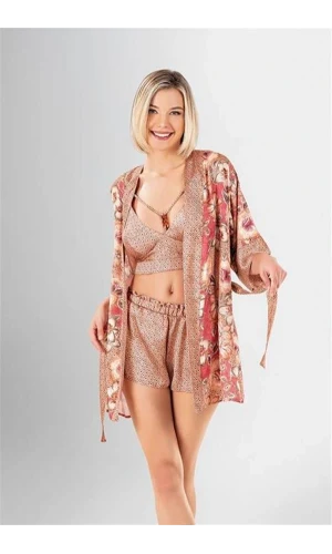 Arias Closet 3lü Şort Takımı Desenli