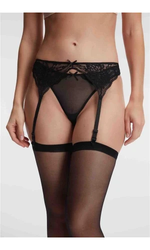 Arias Closet Dantelli Jartiyer String ve Çorap 3lü Takım