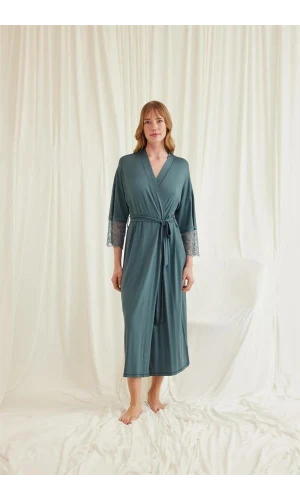 Arias Closet Dantelli ve Kuşaklı Sabahlık