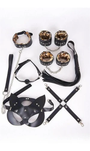 Arias Closet Deri Harness Leopar Set