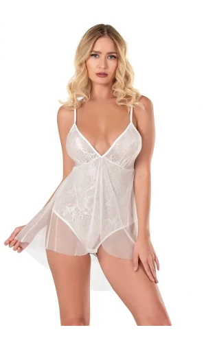 Arias Closet Ekru Jakarlı Bodysuit Gecelik