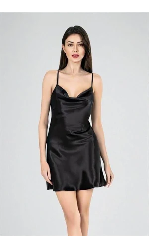 Arias Closet Kısa Gecelik Degaje Siyah 7740