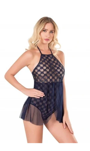 Arias Closet Lacivert Bodysuit Gecelik