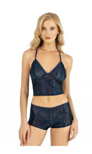 Arias Closet Lacivert Saten Şort Takımı 9222