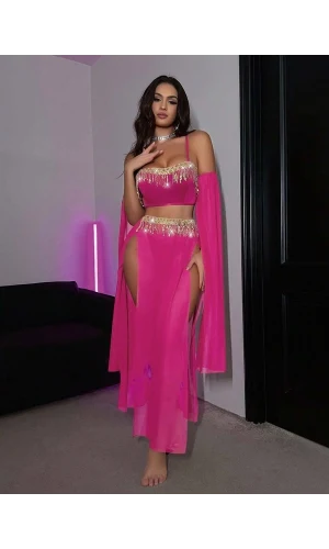 Arias Closet Özel Tasarım Pembe Dansöz Kostümü