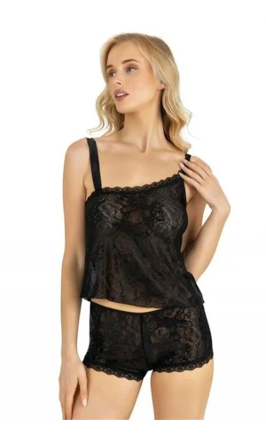 Arias Closet Siyah Saten Şort Takımı 9220