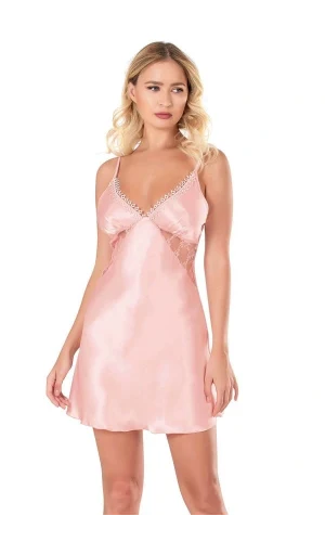 Arias Closet Somon Kısa Saten Gecelik