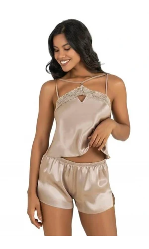 Arias Closet Taş Saten Şort Takımı