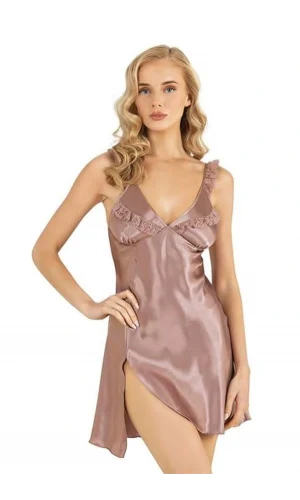 Arias Closet Vizon Kısa Saten Gecelik 8237