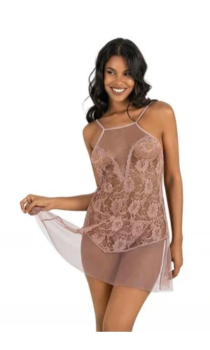 Arias Closet Vizon Kısa Tül Gecelik 4227