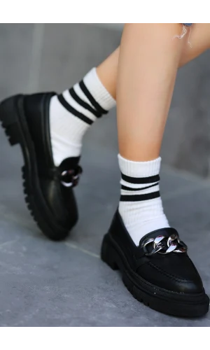 Biga Siyah Cilt  Ayakkabı