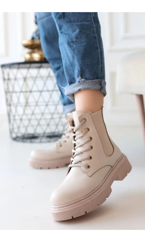 Daum Bej Cilt Bağcıklı Bot