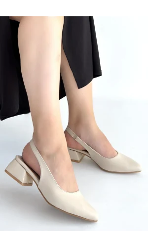 Evia Bej Cilt Topuklu Ayakkabı