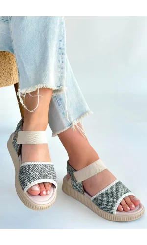 Jake Yeşil Hasır Cilt Sandalet