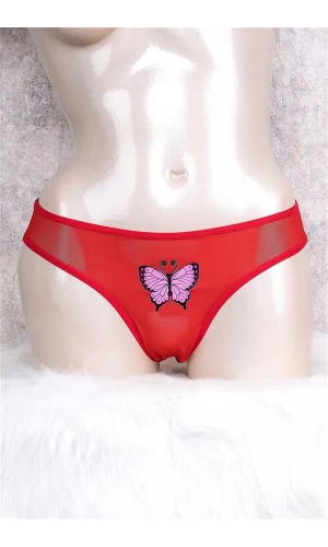 Kadın Önü Kelebek Baskılı Slip (2654)