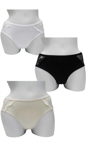 Kadın Pamuklu Dantelli Slip 3lü Paket (2841)