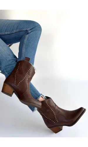 Matin Acı Kahve Cilt Topuklu Bot