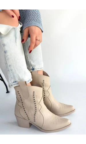 Matin Bej Cilt Topuklu Bot