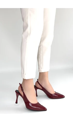 Uster Bordo Rugan Topuklu Ayakkabı