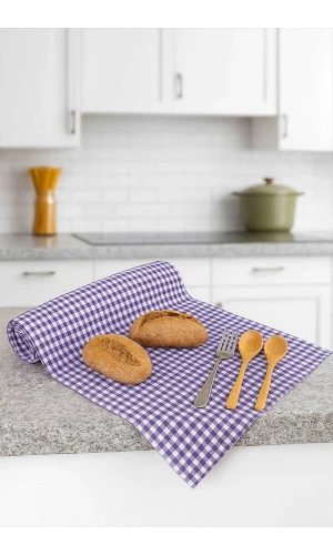 Zefir Desen Sofra Bezi Masa Örtüsü 170 x 170 Cm Lila