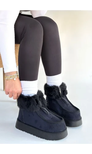 Zinya Siyah Süet Bot