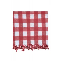 150x150 Cm Kareli Yer Sofra Bezi Piknik Masa Örtüsü Saçaklı