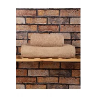 2 Parça %100 Pamuklu Soft Lüx Banyo Havlu Seti Kahve