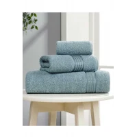 3 lü Banyo Havlusu Seti Pamuklu Ritim Mint